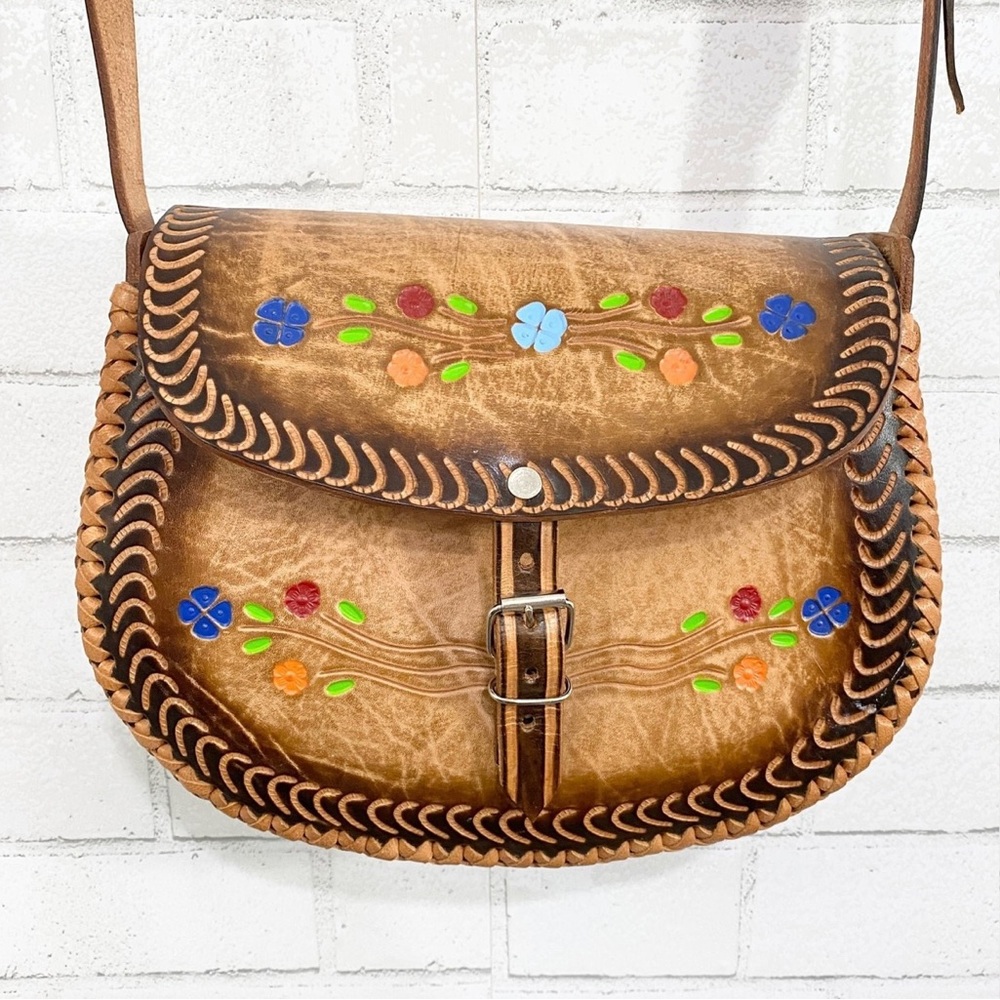 Vintage Hand-tooled Leather Handbag
